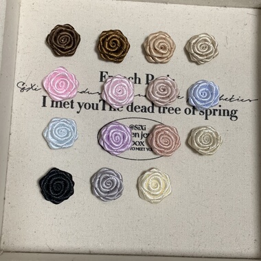 1.5cm精工小玫瑰花辅料diy发饰发夹手工材料配件bid娃衣装饰配饰