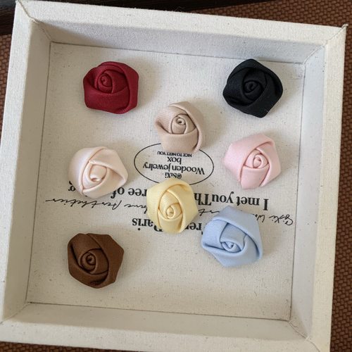 2cm布艺花苞小玫瑰花朵配件Lolita发夹发饰配饰娃衣宠物头饰diy