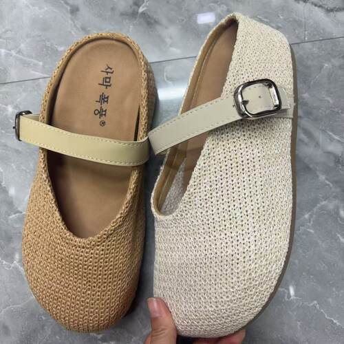 女厚底包头一脚蹬透气穆勒拖鞋