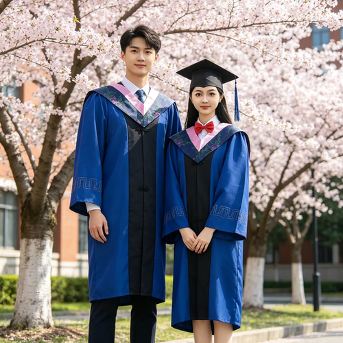 学士硕士毕业蓝白礼服套装租赁