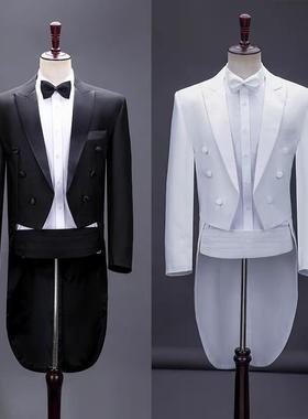 男士西装燕尾服修身艺考西装礼服套装合唱团表演魔术服腰封出租赁