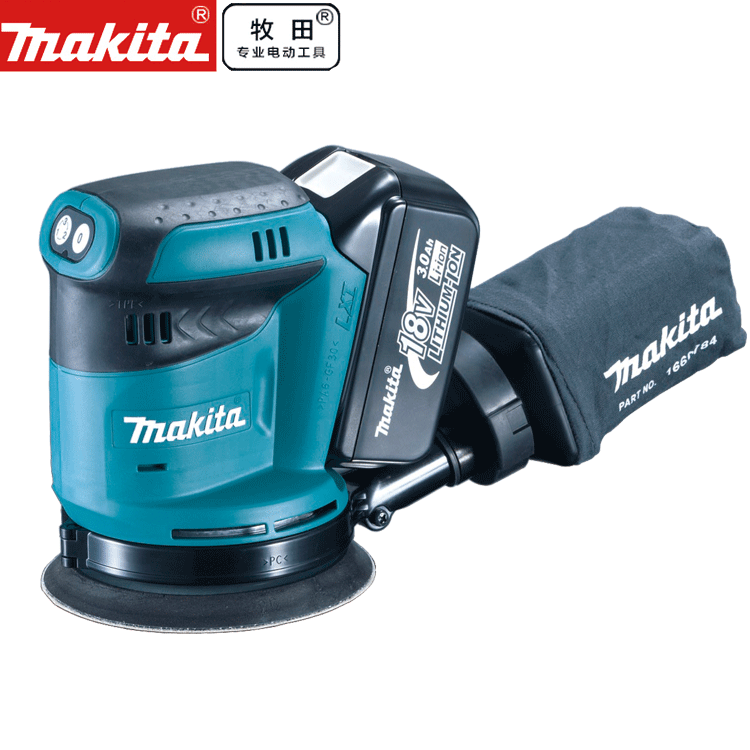 英国进口makita牧田DBO180Z充电式盘式砂光机 125mm圆砂机 砂纸机