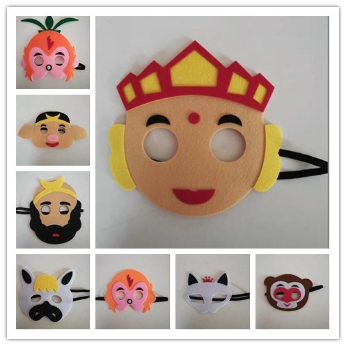六一节西游记师徒道具人物面具头饰儿童表演游戏孙悟空狐狸牛魔王