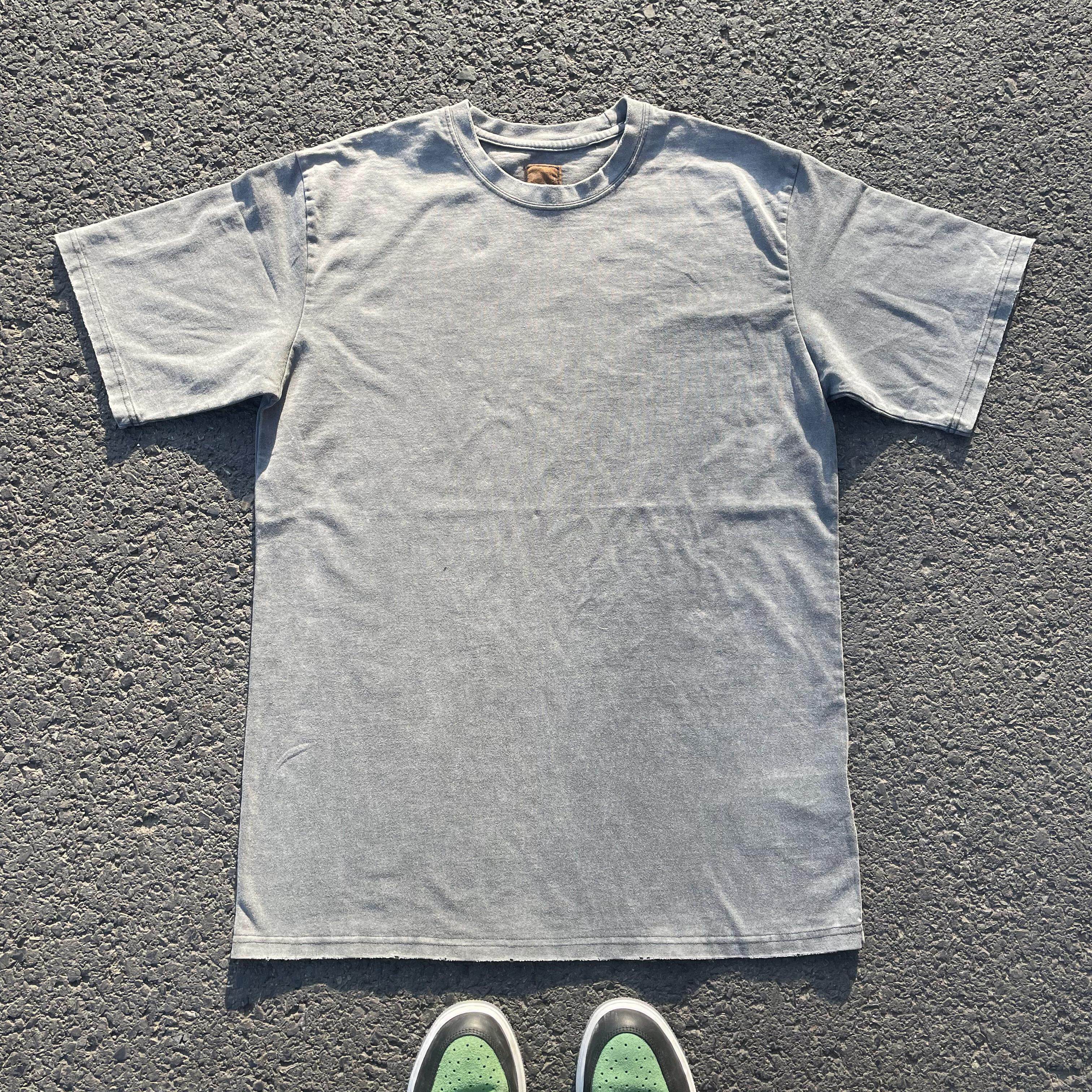 무게는 270그램  씻고 괴로워  아미 카키 아메리칸 레트로 헤비급 퓨어 코튼 반팔 티셔츠[남성 및 여성용]