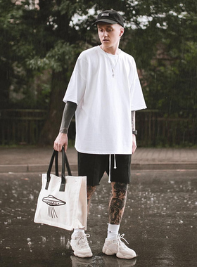 冰感棉！Autismss宝藏屋美式打底衫短袖男女宽松纯色大码t恤456XL