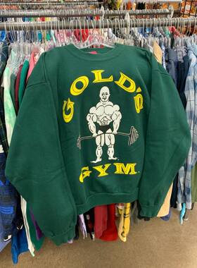 Autismss宝藏屋卡通举重美式vibe风春秋薄款内搭圆领卫衣男女百搭