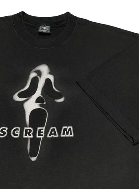scream美尖叫美式复古vintageT恤黑色短袖潮牌宽松街头阿美咔叽