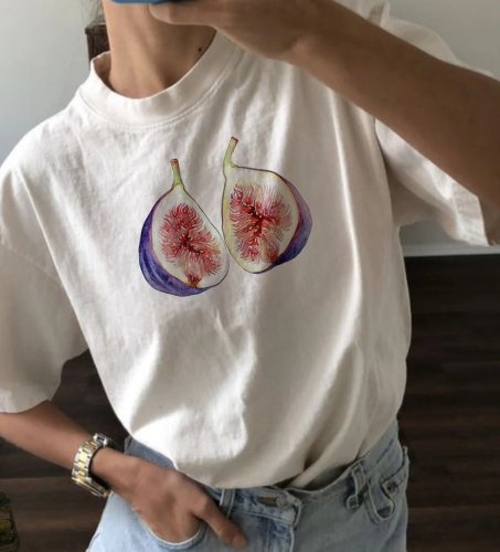 Autismss宝藏屋 好物推荐！对半水果清新学院男女T shirt短袖T恤