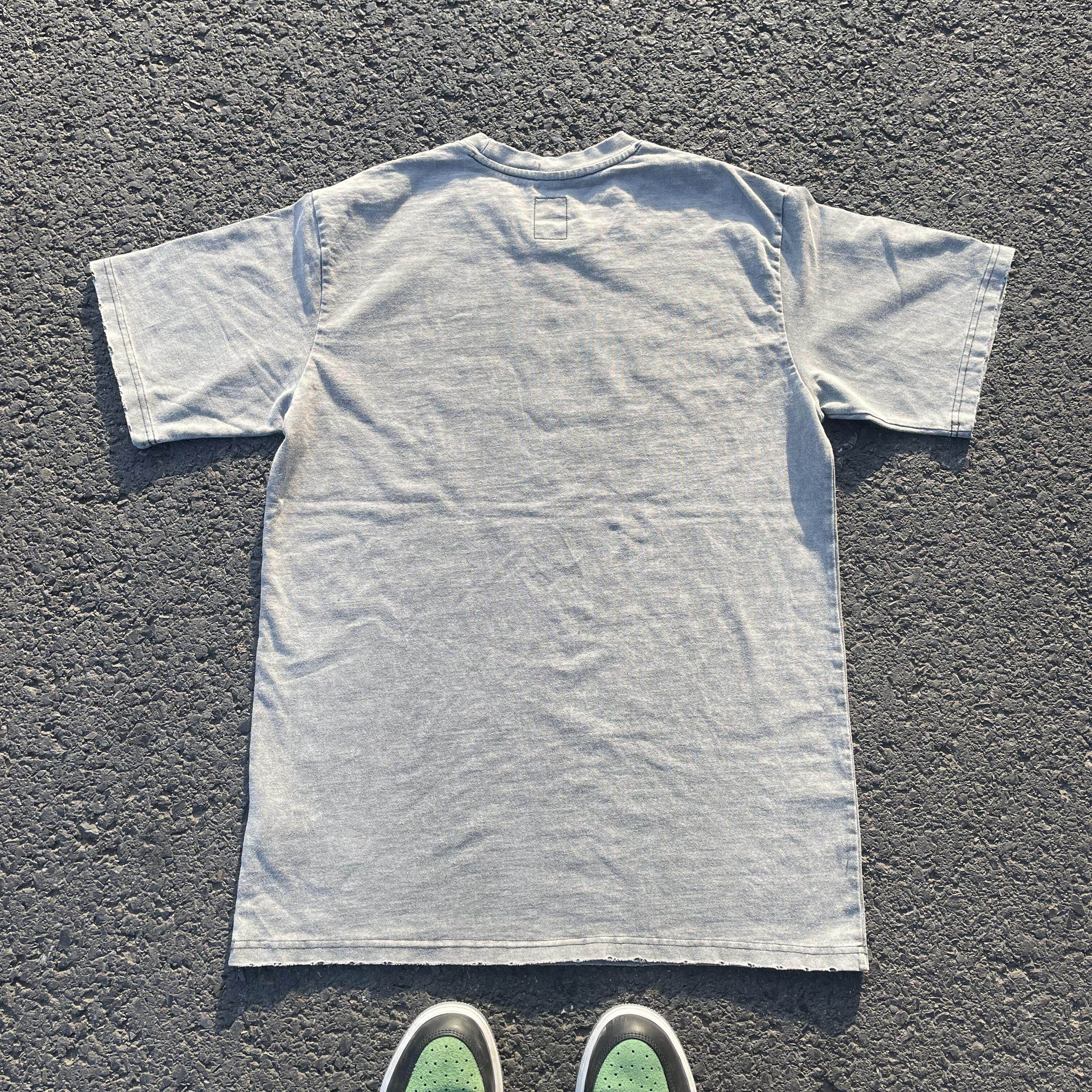 무게는 270그램  씻고 괴로워  아미 카키 아메리칸 레트로 헤비급 퓨어 코튼 반팔 티셔츠[남성 및 여성용]