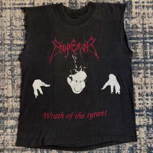 Autismss宝藏屋 美式复古！黑金属乐队Emperor欧美街头砍袖T恤