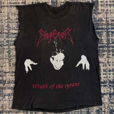 Autismss宝藏屋 美式复古！黑金属乐队Emperor欧美街头砍袖T恤