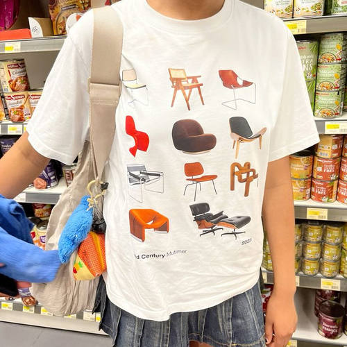 Autismss宝藏屋 平价好物！美式vintage各式椅子印花男女短袖T恤