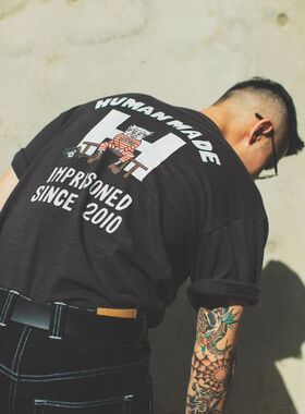 冰感棉！美式阿美咔叽复古tatoo纹身师风格小众设计感短袖T恤男潮