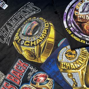 Autismss宝藏屋美式复古vintage篮球扣篮大赛印花戒指短袖T恤男女