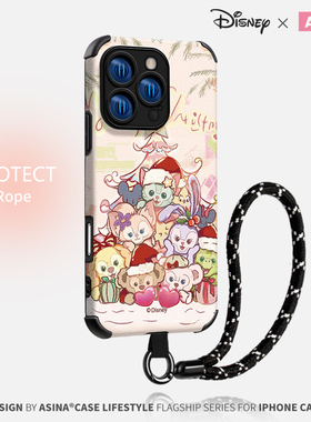 圣诞树达菲适用苹果17手机壳新款15Promax全包卡通14Pro防摔联名16Promax原创ip13仿皮带挂绳15Pro高级新年新