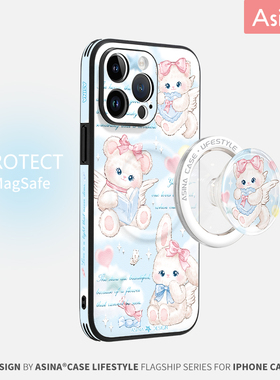 暖暖梦幻风适用苹果17promax手机壳ip14pro小众卡通iphone13磁吸壳15plus镜头全包12保护套ip11素皮爆款ip16