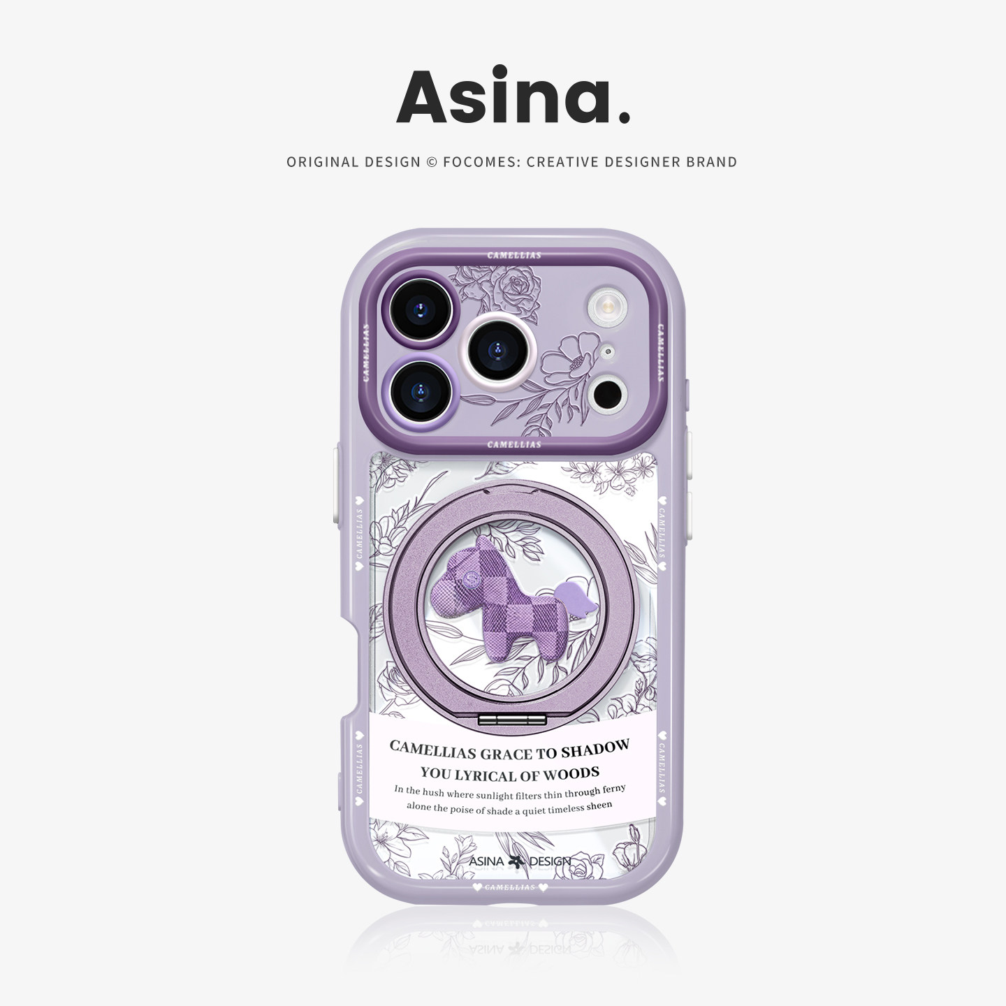 茶花小马适用苹果17手机壳卡通磁吸16Pro防摔17Promax透明文艺14/15高级旋转带支架一体壳ip13轻奢保护套Co4