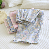 可爱宽松遛弯 休闲纯棉家居裤 柔软亲肤全棉磨毛甜美卡通睡裤 女长裤