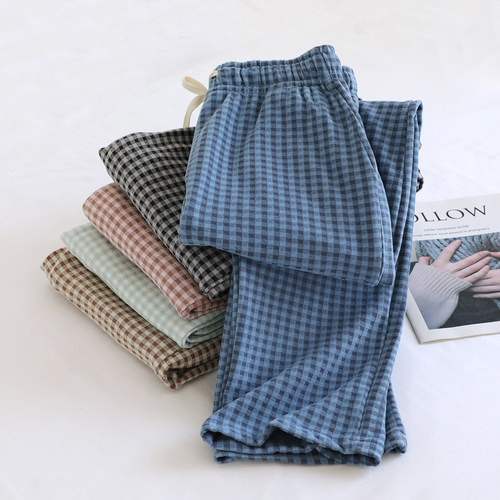 巧克粒格德绒情侣直筒家居长裤