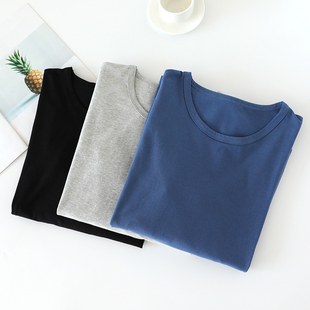 全棉保暖内衣秋冬莱卡棉圆领 薄款 男士 秋衣单件上衣纯棉打底棉毛衫