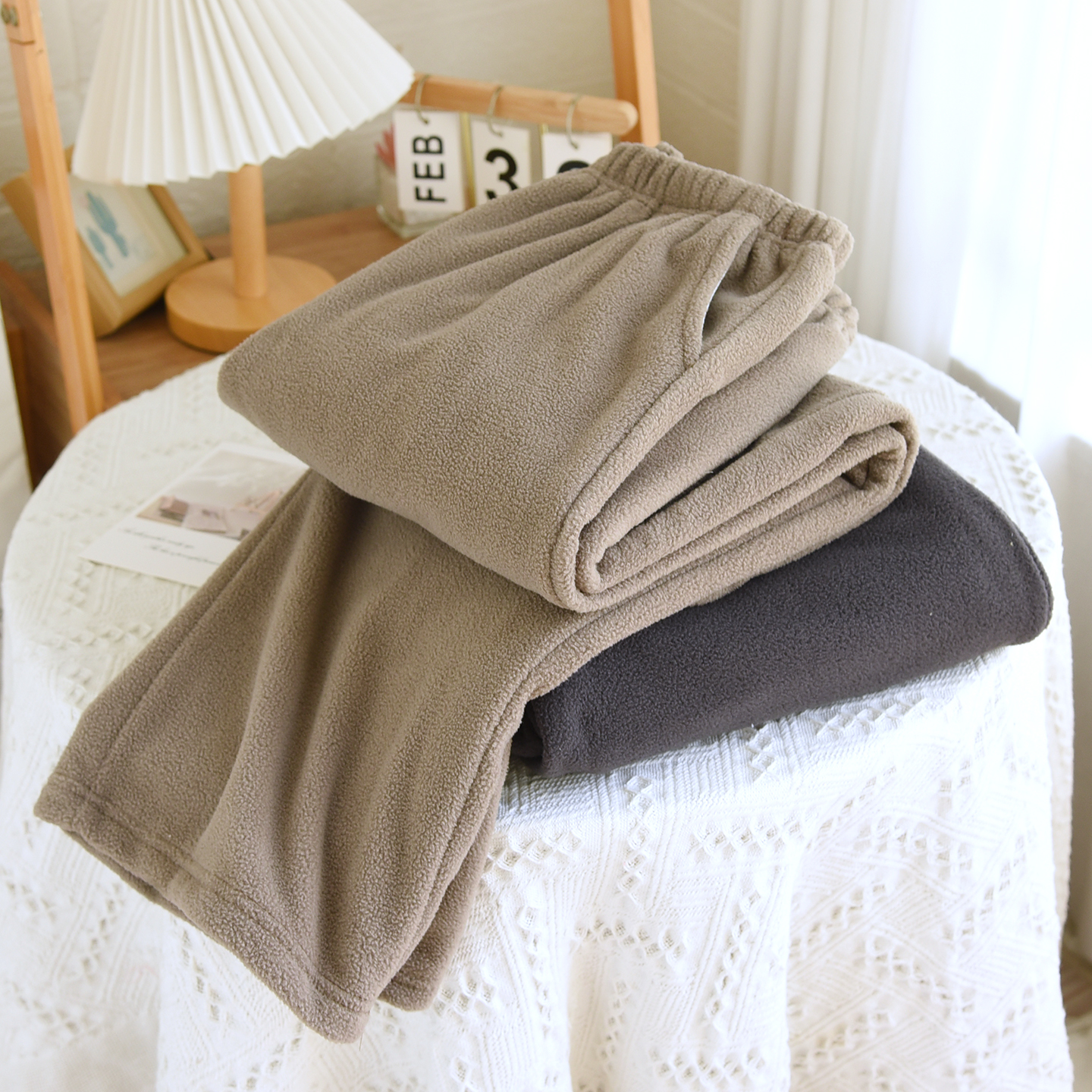 摇粒绒男士睡裤秋冬季保暖加绒家居裤加厚法兰绒珊瑚绒长裤可外穿