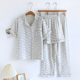 睡衣女三件套纯棉纱布短袖 可外穿家居服套装 短裤 夏天薄款 长裤 夏季