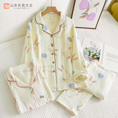 产后喂奶孕期大码 纯棉纱布月子服孕妇睡衣哺乳衣住院薄款 春秋夏季