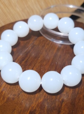 YQ031207新疆的猫71.9克直径15mm白度浓郁青海野牛沟羊脂白手链