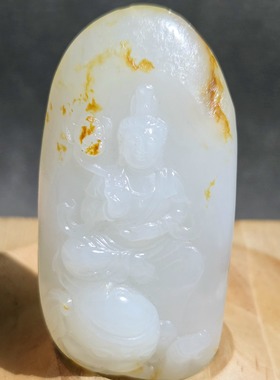 新疆的猫W091301 46.07克艳红皮+近羊脂白肉！苏工厚长牌籽普贤