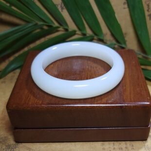 新疆 51.6克R53极熟油润近无结构白糯三高羊脂玉手镯 猫Z090801