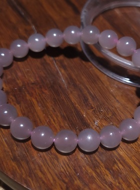 新疆的猫YQ122305 16.4克8mm色美油亮细润美美冰润烟紫色手链