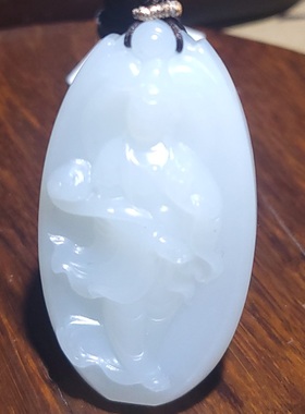 新疆的猫YQ010203 34.7克细润度高青海野牛沟三高羊脂白玉观音牌