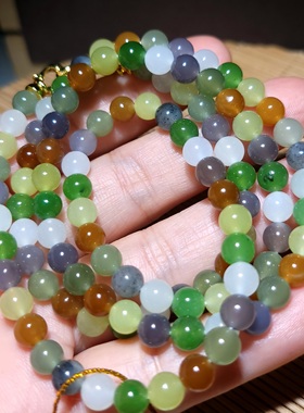 新疆的猫zg121505 36.8克，细润惊艳斑斓璀璨之美和田玉多宝项链