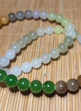 新疆的猫zg092506 48.0克，特油细润靓丽多彩和田玉大项链