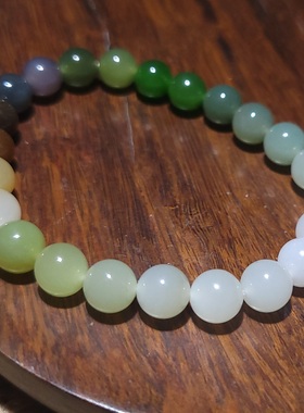 YQ122905 18.1克直径8mm颗颗精品色彩绚丽冰润感十足的多宝手串