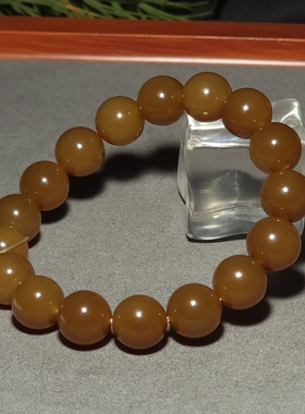 L011902新疆的猫44.5克直径12mm油光亮泽酥栗红老红糖手链和田玉