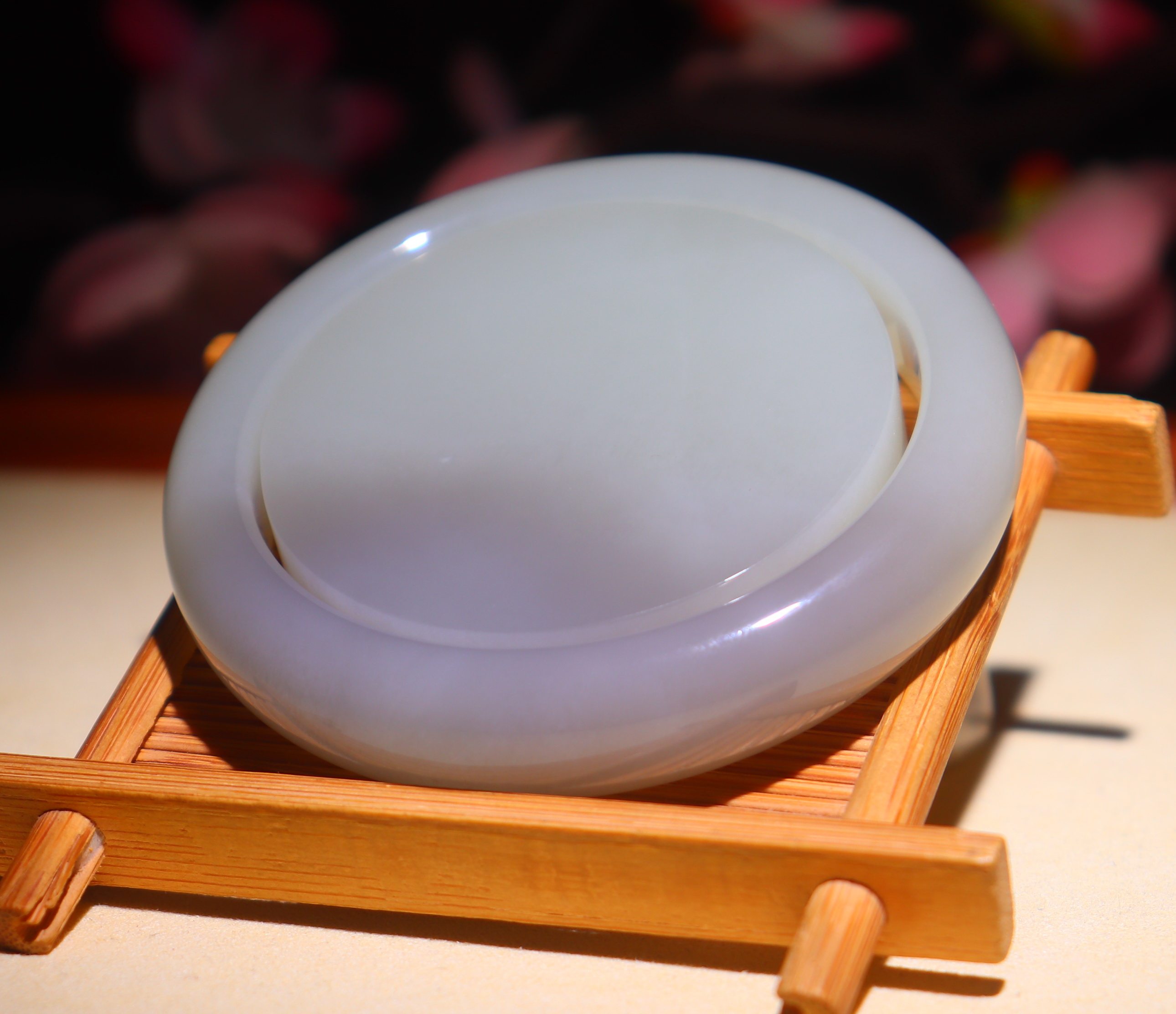 9 93.0克,内径56mm青海老坑烟青玉手镯 镯芯