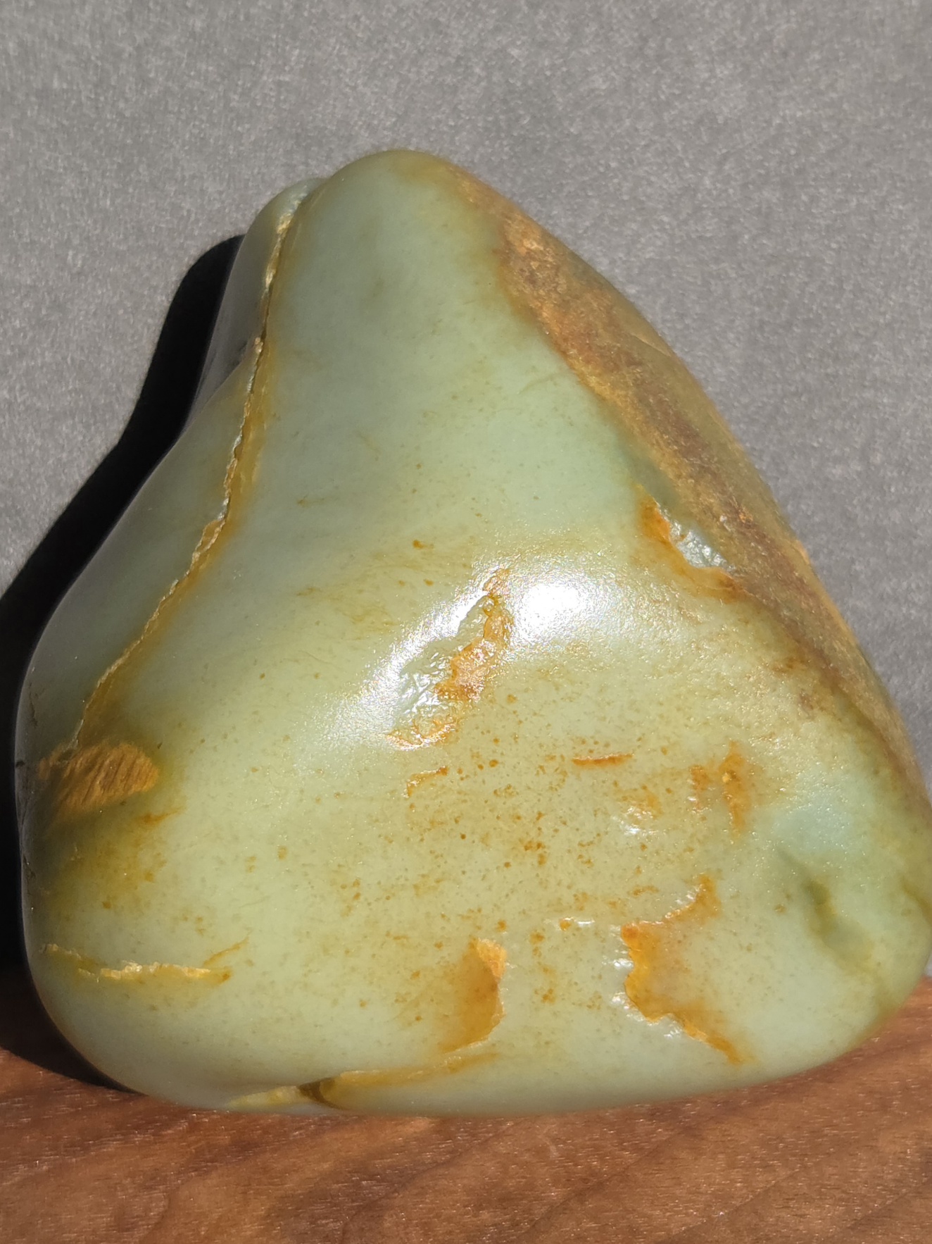 新疆的猫G120103 1.25公斤，超棒质感超细超熟高青白玉墩子