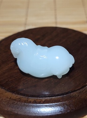 新疆的猫zg110702 7.0克，凝脂三高且末羊脂白玉膘壮肥美苏工唐马