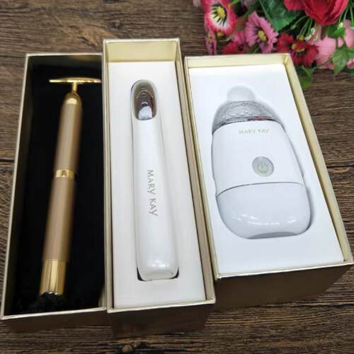 玫琳凯美肤按摩仪眼部黄金紧颜棒电动粉扑洁面器小海豚正品榨汁机