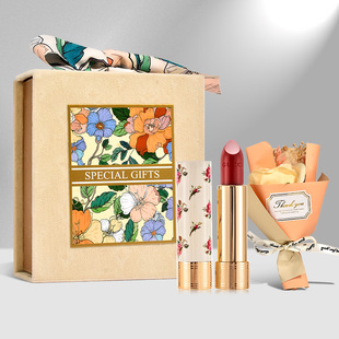 GUCCI/古驰倾色金管唇膏缎光/哑光/碎花管口红25#505#情人节礼盒