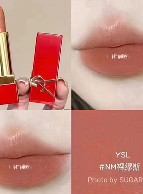 YSL圣罗兰 全新黑金浮雕方管口红 3.8g_NM 红色限定