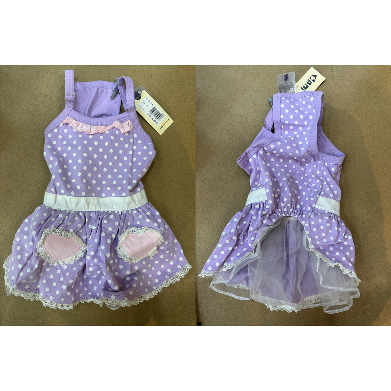 ISPET艾斯彼特  狗狗衣服 春夏纯棉波点吊带连身裙ss2128狗狗裙子