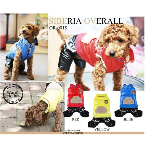 ISPET  秋冬宠物衣服狗衣服 三色防风四脚棉衣OR0015 狗棉衣