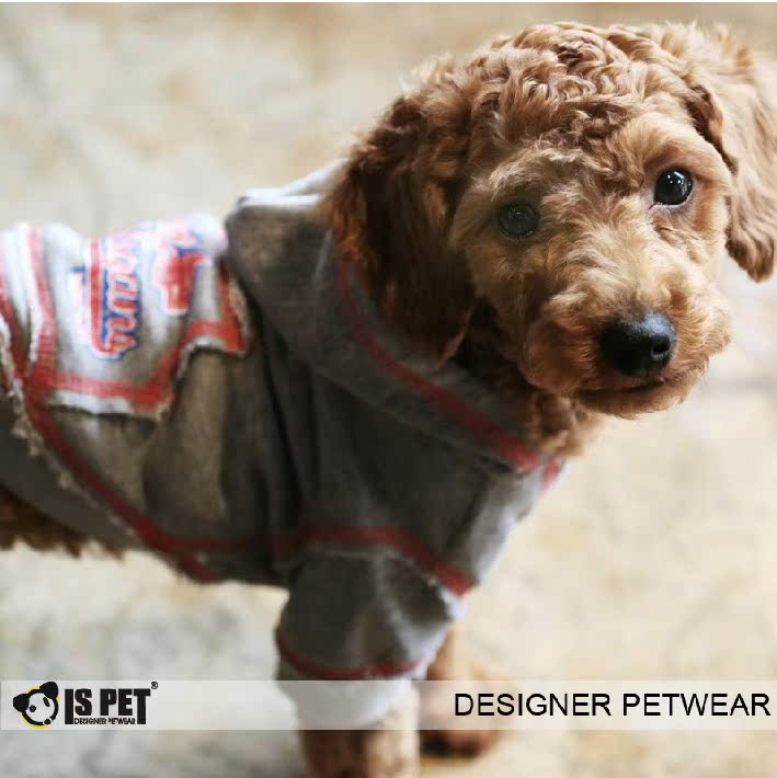 ISPET艾斯彼特 hd0001纯棉连帽狗背心 狗卫衣 宠物服装