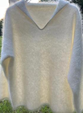 【100%山羊绒拉毛绒】秋冬新款元宝针海军领套头女士羊绒衫