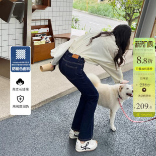 原色牛仔系列 显瘦喇叭长裤 高腰微喇牛仔裤 深蓝色修身 子 女春季