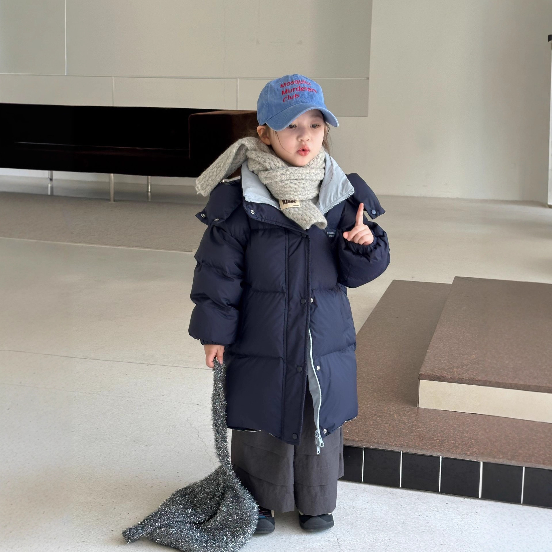 BO童装男女童加厚羽绒服2025冬季儿童两面穿90白鸭绒外套双面穿