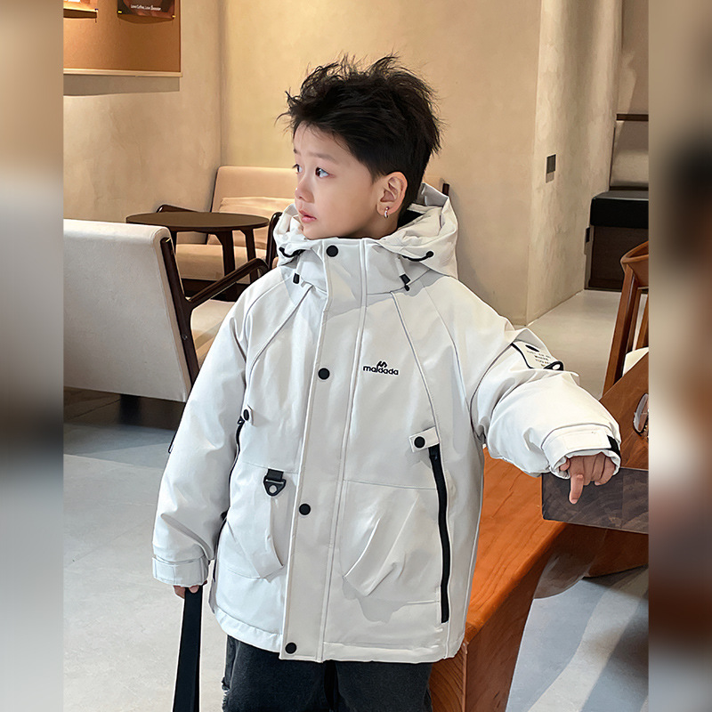 新国标高充绒90白鸭绒儿童黑金羽绒服冬季户外三防羽绒冲锋衣