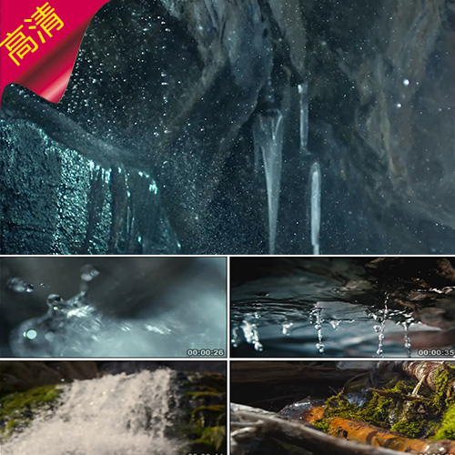 实拍水滴瀑布 小溪河流 水资源 矿泉水广告 大自然水流 视频素材